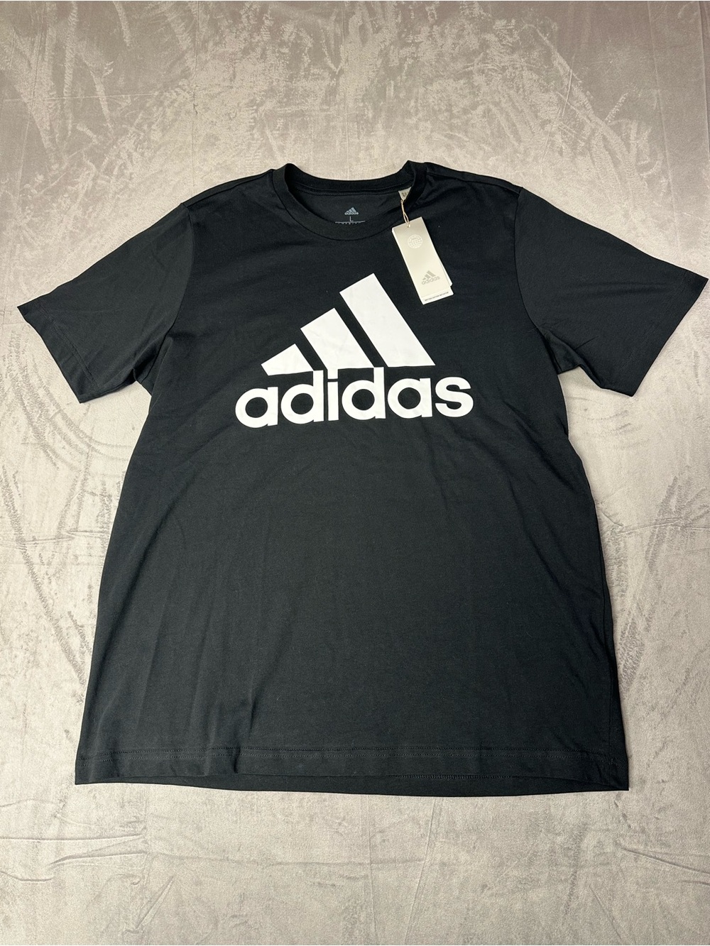 adidas Black Tee with White Logo - Short Sleeve